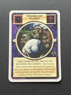 Doomtrooper CCG Mortificator Pound of Flesh Card Mutant Chronicles 1995 - Image 1