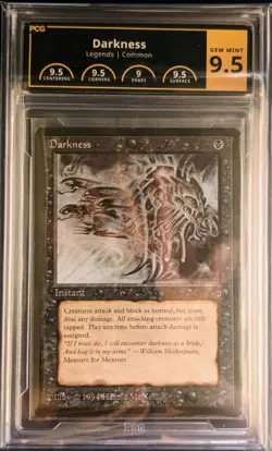MTG English Legends #94 Darkness PCG 9.5 Gem Mint Magic Card (1994) - Image 1