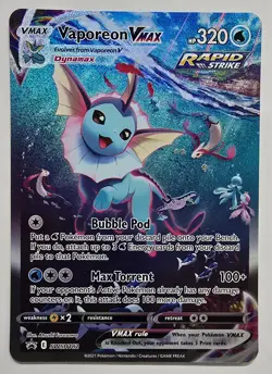 Pokemon TCG JUMBO Card Vaporeon VMAX Holo #SWSH182 Black Star Promo NM - Image 1