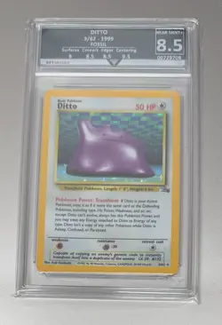Ditto 3/62 Year 1999 Fossil Set Get Graded 8.5 NEAR MINT Stunning Rare Card - Image 1