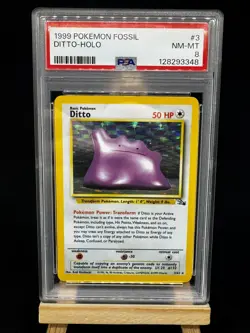 Ditto 18/62 - Pokemon Card - Fossil - Non Holo - Rare - PSA 8 NM - Image 1