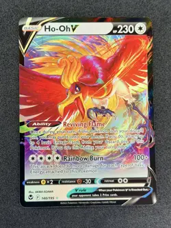 Ho‑Oh V 140/195 Silver Tempest Ultra Rare Pokemon Card NM - Image 1