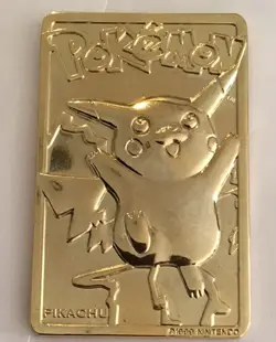 VINTAGE POKE’MON PIKACHU 23K GOLD PLATED 1999 TRADING CARD BURGER KING - Image 1