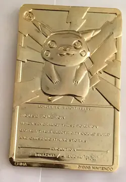 VINTAGE POKE’MON PIKACHU 23K GOLD PLATED 1999 TRADING CARD BURGER KING - Image 2