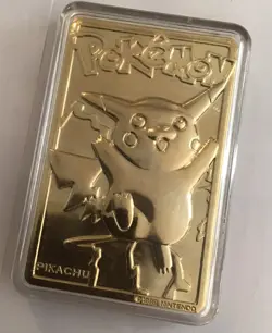 VINTAGE POKE’MON PIKACHU 23K GOLD PLATED 1999 TRADING CARD BURGER KING - Image 3