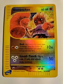 Hitmonchan 81/147 Reverse Holo Pokemon Card Aquapolis LP - Image 1