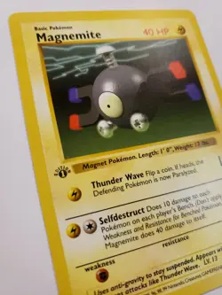 1st Edition Shadowless Magnemite 53/102 Pokemon Base Set Card | LP - Image 2