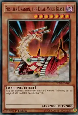SDMP-EN015 FUSILIER DRAGON, THE DUAL-MODE BEAST COMMON 1ST EDITION YuGiOh CARD - Image 1