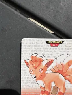 1996 Bandai Carddass Vulpix #37 Pokemon Card Sharp Corners Strong Condition - Image 2