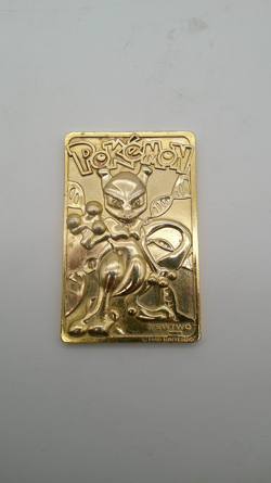 1999 Nintendo 23K Gold Plated Mewtwo Card Burger King Collectible - Image 1