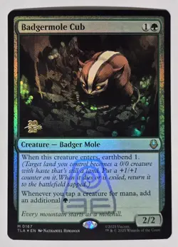 Avatar: The Last Airbender MTG Badgermole Cub Prerelease Promo Foil NM - Image 1