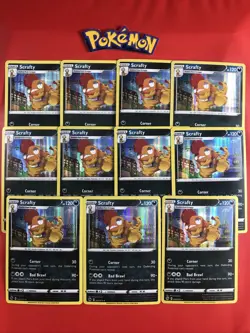 SCRAFTY 042/073 Holo Rare Lot Of 11 - Pokemon Trading Card Game Nintendo - Image 1