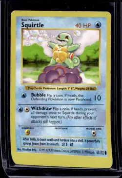 1999 Pokemon Shadowless Squirtle #63/102 - Image 1