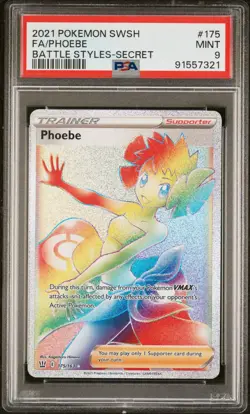 2021 POKEMON SWORD & SHIELD BATTLE STYLES #175 FULL ART PHOEBE SECRET PSA 9 - Image 1