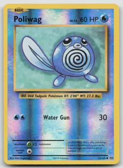 Poliwag 23/108 Common Evolutions Pokemon Reverse Holo LP - Image 1