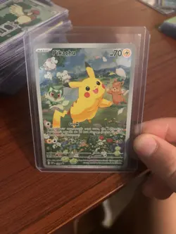 🔥PIKA PIKA NM 🔥Pokemon Pikachu SV Promo Full Art Holo Basic 70HP Card - Image 2