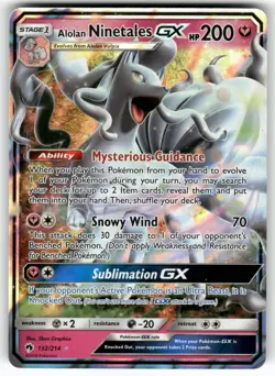 Alolan Ninetales GX 132/214 Holo GX Rare Lost Thunder Pokemon Near Mint - Image 1