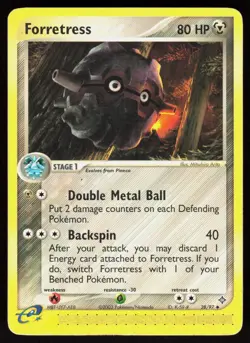 Forretress 28/97 Uncommon Dragon Pokemon Reverse Holo Damaged - Image 1