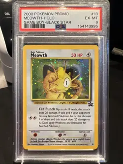 2000 Pokemon Meowth Holo Black Star Promo Game Boy #10 PSA 6 - Image 4