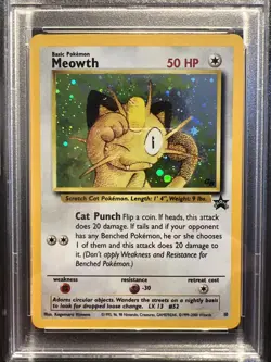 2000 Pokemon Meowth Holo Black Star Promo Game Boy #10 PSA 6 - Image 5