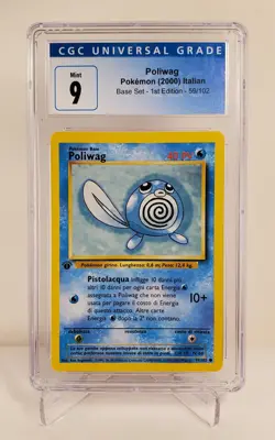 2000 POKEMON ITALIAN BASE SET 1ST EDITION #59 POLIWAG CGC 9 - Image 1
