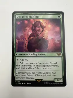 MTG Delighted Halfling, LOTR: Tales of Middle Earth #0158, NM - Image 1