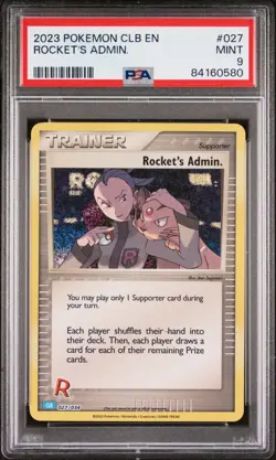POKEMON CLASSIC BLASTOISE & SUICUNE DECK 027 ROCKETS ADMIN PSA 9 - Image 1