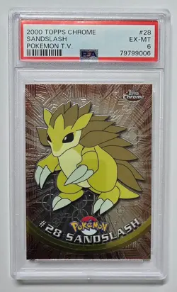 2000 Topps Chrome Pokemon TV #28 Sandlash PSA 6 - Image 1