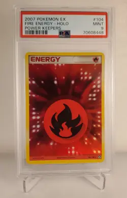 2007 Pokemon EX Power Keepers #104 Holo Fire Energy PSA 9 - Image 1