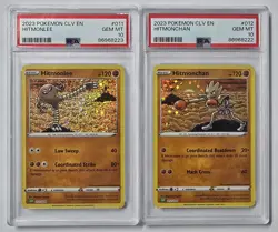 2023 Pokemon Hitmonchan & Hitmonlee #11 #12 Holo PSA Bundle CLV English PSA 10 - Image 1