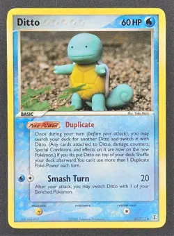 Pokemon TCG Ditto (Squirtle) 40/113 Delta Species MP - Image 1