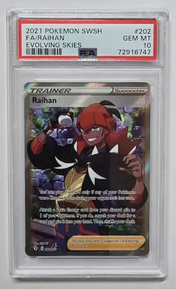 2021 Pokemon TCG Raihan #202 Full Art Evolving Skies PSA 10 - Image 1