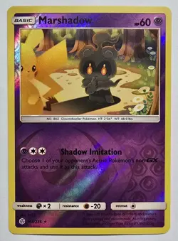 Pokemon TCG Marshadow Cosmic Eclipse Reverse Foil Holo Rare 103/236 NM English - Image 2