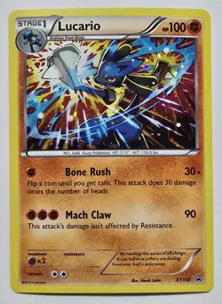Pokemon TCG Lucario Cosmos Holo Promo XY140 Black Star Promo English LP - Image 1