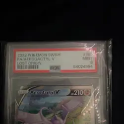 Pokemon 2022 Lost Origin Aerodactyl V Full Art Ultra Rare Holo #186 PSA 9 - Image 3