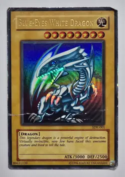 DAMAGED Blue-Eyes White Dragon Ultra Rare Unlimited SDK-001 Starter Deck Kaiba - Image 1