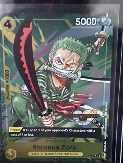 Roronoa Zoro P-042 Promo Gold Championship 2024 Stamp NM One Piece TCG - Image 1