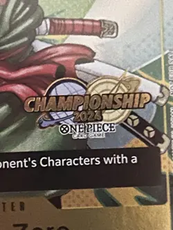 Roronoa Zoro P-042 Promo Gold Championship 2024 Stamp NM One Piece TCG - Image 2