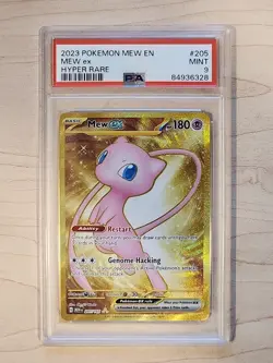 2023 Pokemon Mew ex 151 MEW EN Hyper Rare Full Art #205 PSA 9 - Image 1