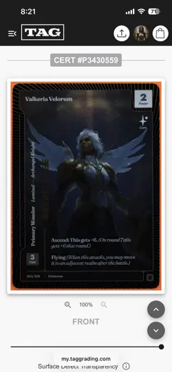 TAG 8 Valkeria Velorum - Wonders of the First Foil PRERELEASE #304 Uncommon - Image 3