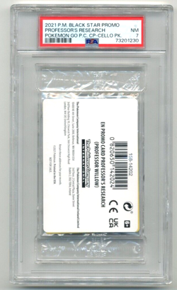 2021 Pokemon Black Star Pomo Professor's Research Prof Willow Cello Pack PSA 7 - Image 1
