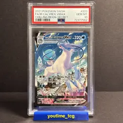 2021 Pokemon S&S Chilling Reign Fa Secret Ice Rider Calyrex Vmax #203 PSA 10 - Image 1