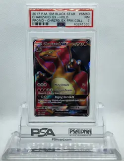 POKEMON BLACK STAR PROMO CHARIZARD GX SM60 FULL ART HOLO PSA 7 NM #43241563 - Image 1