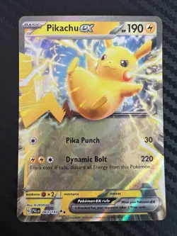 Pokemon TCG Pikachu ex Scarlet & Violet Paldea Evolved 063/193 Holo Double NM - Image 1