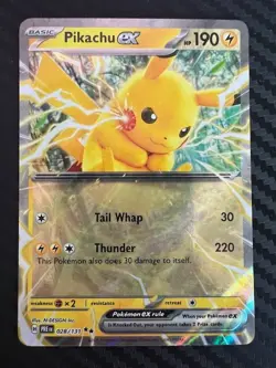 Pokemon TCG Pikachu EX Double Rare Holo 028/131 Prismatic Evolutions NM - Image 1