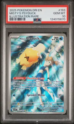 2025 Pokemon DRI EN Misty's Psyduck 193 IR PSA 10 - Image 1