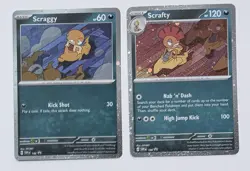 Scraggy 186 Scrafty 187 Black Star Promo Card Cosmos Holo - NM - Image 1