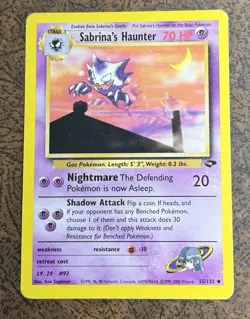 Sabrina's Haunter 55/132 Gym Challenge Uncommon Pokemon Card - Image 1