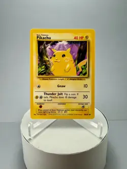 Vintage 1999 Pikachu 058/102 Base Set Regular Gnaw NM Pokemon Card WOTC - Image 1
