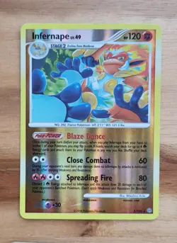 Pokemon TCG Card Infernape, Hariyama, Hitmonlee, Ralts, Reverse Holofoil Rare - Image 2